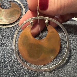 Silver and Gold-Toned Hoop Earrings